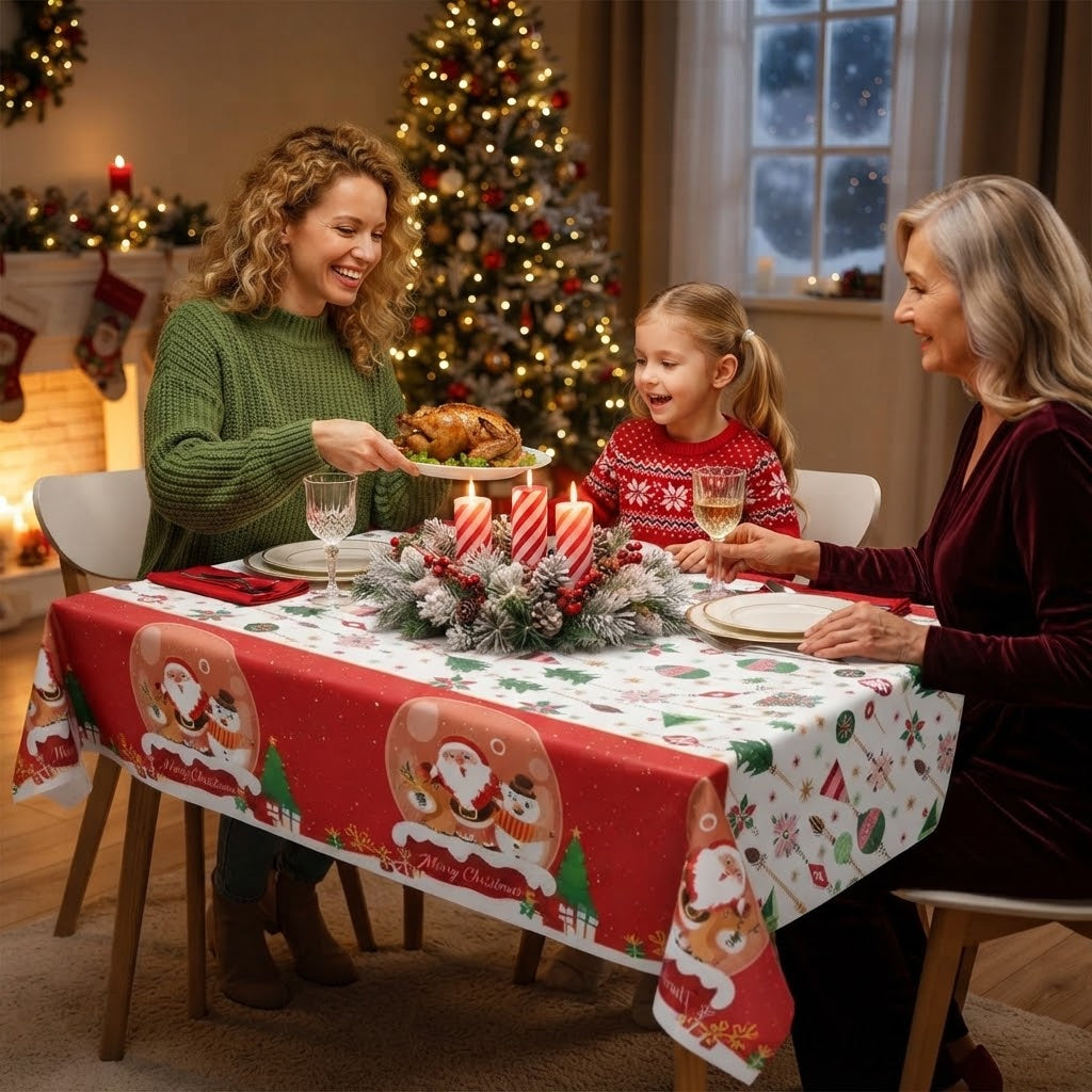 Christmas Waterproof Tablecloth For Home & Living Decor