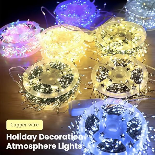 🎄Christmas LED Cluster Fairy Lights 🧚‍♀️LED Copper Wire Firecracker Light String🎁