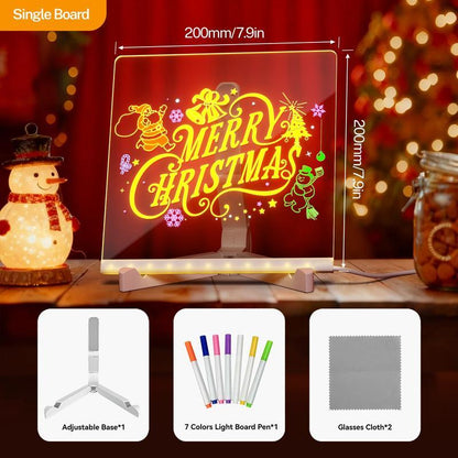 🔥50% OFF!🔥Led Drawing Board For Kids-Acrylic Dry Erase Light-Up Board with Stand Markers Wipes Spray Bottle