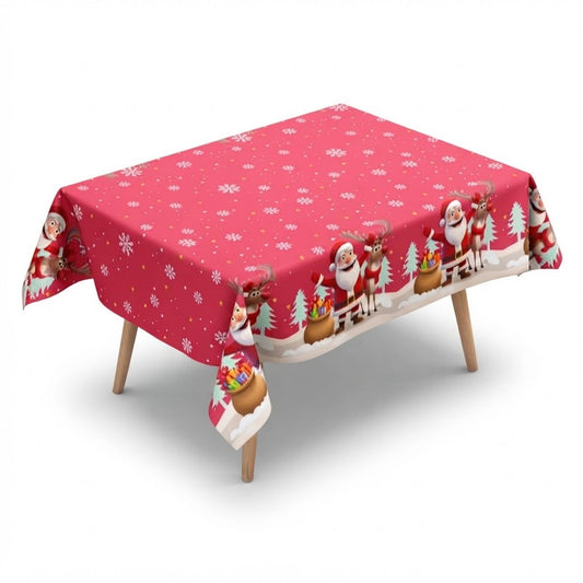 Christmas Santa& Reindeer Waterproof Tablecloth