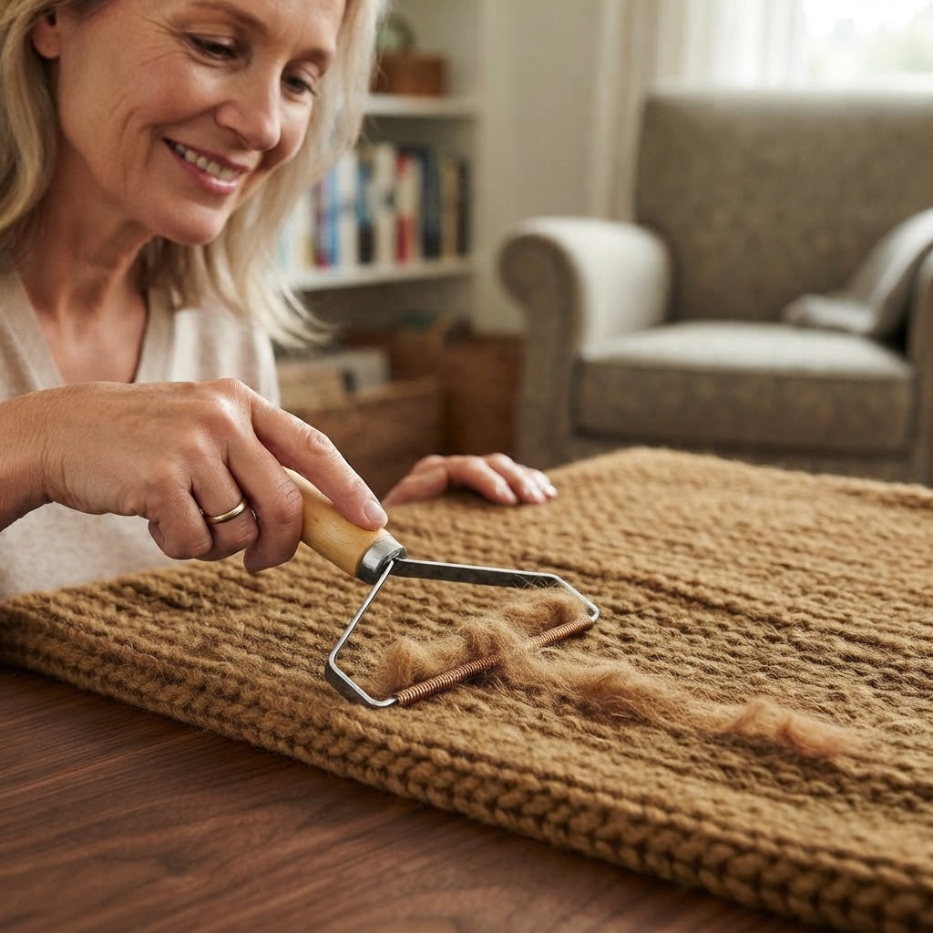 Premium Wooden Handle Manual Lint Remover