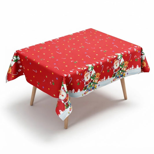 Christmas tree with Santa Waterproof Tablecloth