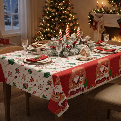 Christmas Waterproof Tablecloth For  Home & Living Decor