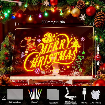 🔥50% OFF!🔥Led Drawing Board For Kids-Acrylic Dry Erase Light-Up Board with Stand Markers Wipes Spray Bottle