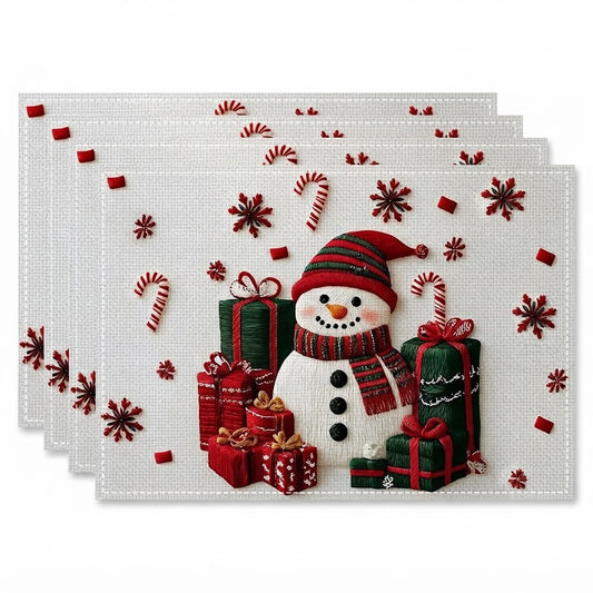 Christmas Snowman & Tree Placemat Set