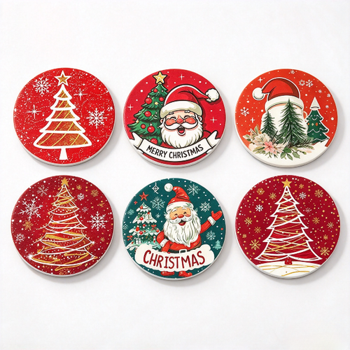 Santa & Christmas Tree Silicone Coaster