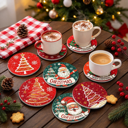 Santa & Christmas Tree Silicone Coaster