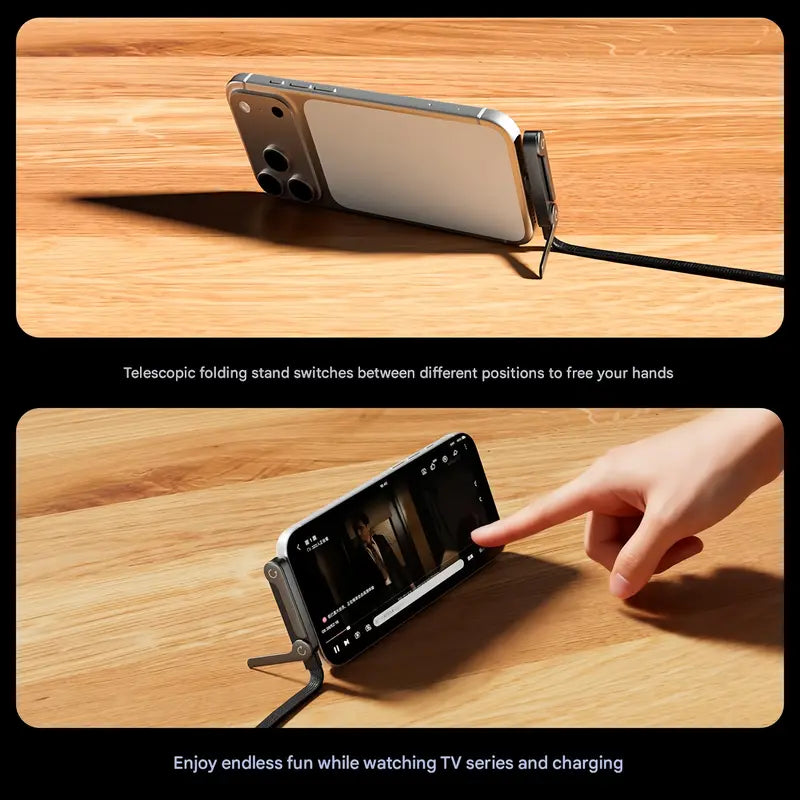 Invisible Holder Charger Cable with Stand ⚡ 240W Super Fast 2-in-1 Charging Cord 📱