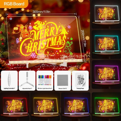 🔥50% OFF!🔥Led Drawing Board For Kids-Acrylic Dry Erase Light-Up Board with Stand Markers Wipes Spray Bottle